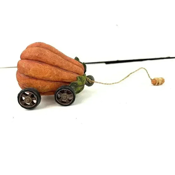 VTG Boyds Punkinbeary Tug Along Orange Pumpkin Figurine 2002 - Picture 7 of 11